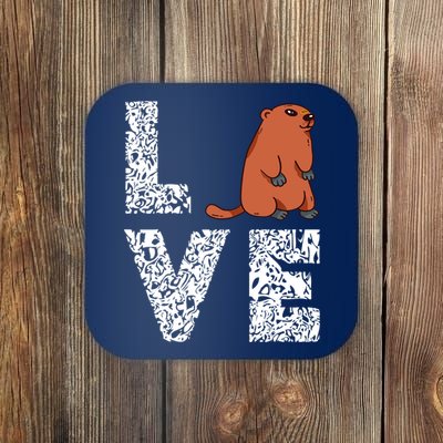 Marmot Love Groundhog Woodchuck Rodent Animal Coaster