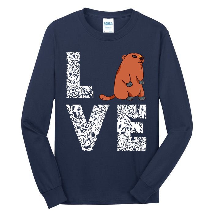 Marmot Love Groundhog Woodchuck Rodent Animal Tall Long Sleeve T-Shirt