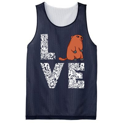 Marmot Love Groundhog Woodchuck Rodent Animal Mesh Reversible Basketball Jersey Tank