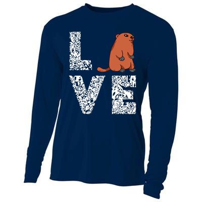 Marmot Love Groundhog Woodchuck Rodent Animal Cooling Performance Long Sleeve Crew