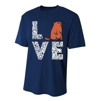 Marmot Love Groundhog Woodchuck Rodent Animal Performance Sprint T-Shirt