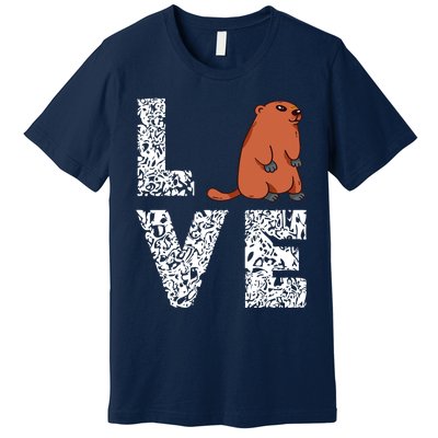 Marmot Love Groundhog Woodchuck Rodent Animal Premium T-Shirt