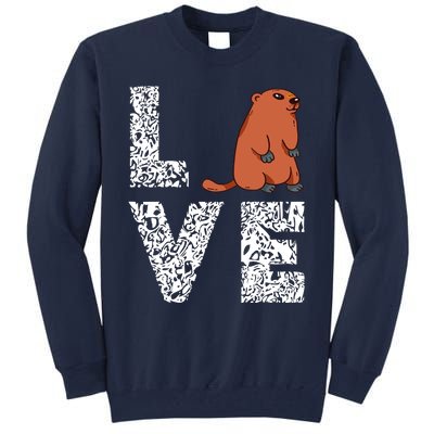 Marmot Love Groundhog Woodchuck Rodent Animal Tall Sweatshirt