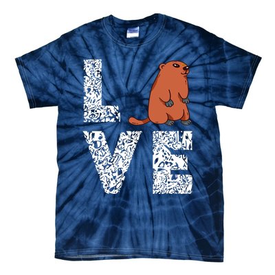 Marmot Love Groundhog Woodchuck Rodent Animal Tie-Dye T-Shirt