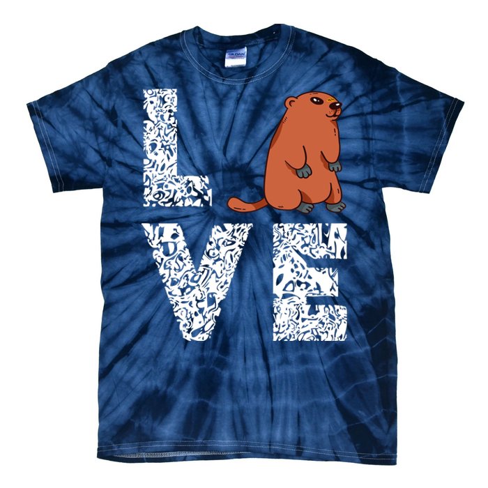 Marmot Love Groundhog Woodchuck Rodent Animal Tie-Dye T-Shirt