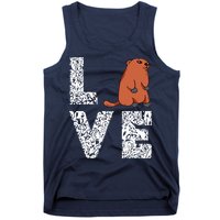 Marmot Love Groundhog Woodchuck Rodent Animal Tank Top