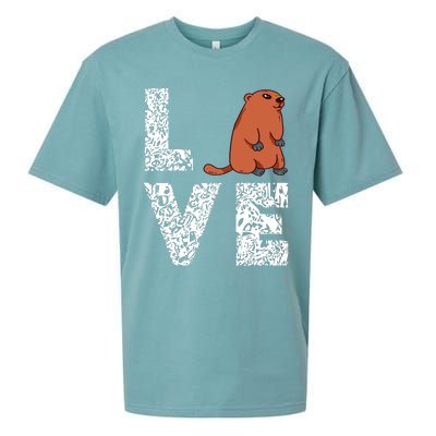 Marmot Love Groundhog Woodchuck Rodent Animal Sueded Cloud Jersey T-Shirt