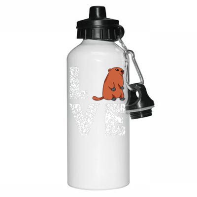 Marmot Love Groundhog Woodchuck Rodent Animal Aluminum Water Bottle