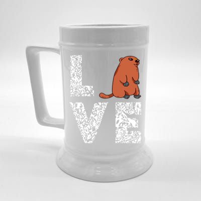 Marmot Love Groundhog Woodchuck Rodent Animal Beer Stein