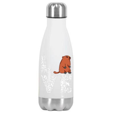 Marmot Love Groundhog Woodchuck Rodent Animal Stainless Steel Insulated Water Bottle