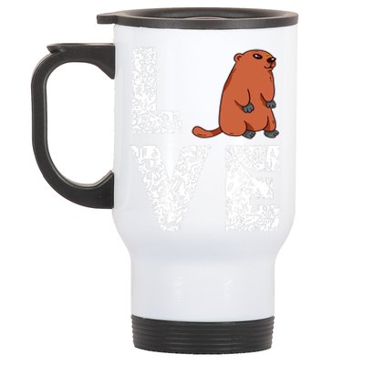 Marmot Love Groundhog Woodchuck Rodent Animal Stainless Steel Travel Mug