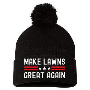 Make Lawns Great Again Funny Lawn Mower Dad Gardener Pom Pom 12in Knit Beanie