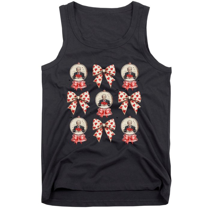 Make Love Great Again Trump Is My Valentine Coquette Bow Tank Top