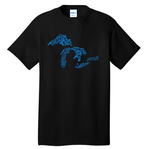 Michigan Love Great Lakes Tall T-Shirt