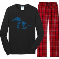 Michigan Love Great Lakes Long Sleeve Pajama Set