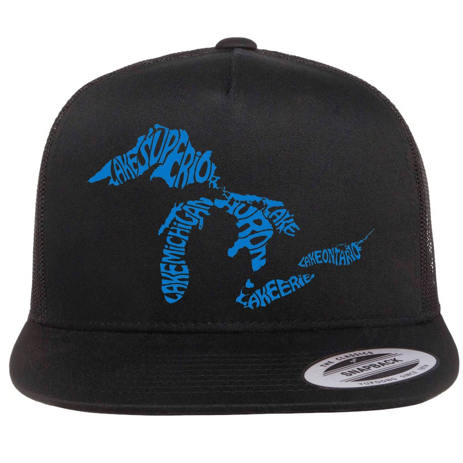 Michigan Love Great Lakes Flat Bill Trucker Hat