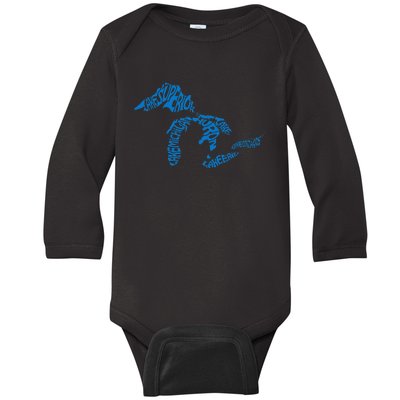 Michigan Love Great Lakes Baby Long Sleeve Bodysuit