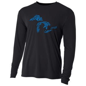 Michigan Love Great Lakes Cooling Performance Long Sleeve Crew