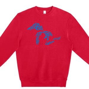 Michigan Love Great Lakes Premium Crewneck Sweatshirt