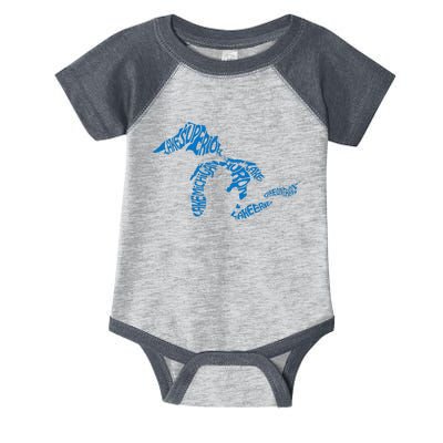 Michigan Love Great Lakes Infant Baby Jersey Bodysuit