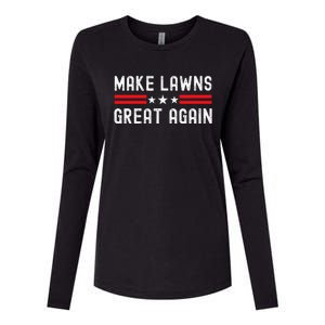 Make Lawns Great Again Funny Lawn Mower Dad Gardener Womens Cotton Relaxed Long Sleeve T-Shirt