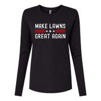 Make Lawns Great Again Funny Lawn Mower Dad Gardener Womens Cotton Relaxed Long Sleeve T-Shirt