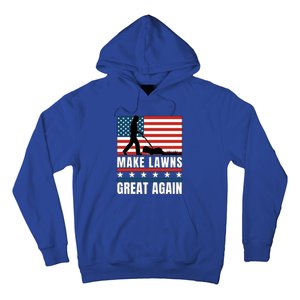 Make Lawns Great Again Funny Lawn Mower Patriotic Usa Flag Gift Hoodie