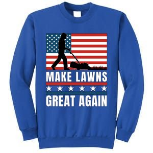 Make Lawns Great Again Funny Lawn Mower Patriotic Usa Flag Gift Sweatshirt