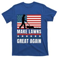 Make Lawns Great Again Funny Lawn Mower Patriotic Usa Flag Gift T-Shirt