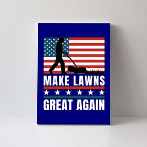 Make Lawns Great Again Funny Lawn Mower Patriotic Usa Flag Gift Canvas