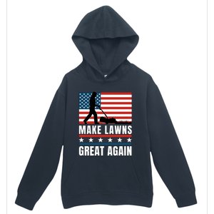 Make Lawns Great Again Funny Lawn Mower Patriotic Usa Flag Gift Urban Pullover Hoodie