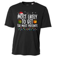 Most Likely Get Most Presents Funny Family Christmas Cooling Performance Crew T-Shirt