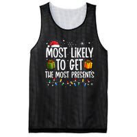 Most Likely Get Most Presents Funny Family Christmas Mesh Reversible Basketball Jersey Tank