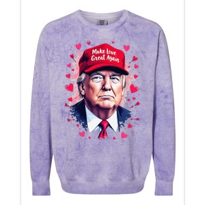 Make Love Great Again Funny Trump ValentineS Day 2025 Colorblast Crewneck Sweatshirt