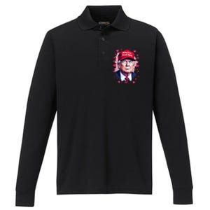 Make Love Great Again Funny Trump ValentineS Day 2025 Performance Long Sleeve Polo