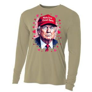 Make Love Great Again Funny Trump ValentineS Day 2025 Cooling Performance Long Sleeve Crew