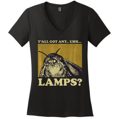 Moth Lamps Glow Insect Butterfly Women's V-Neck T-Shirt