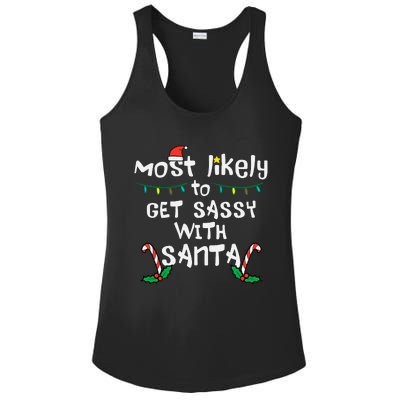 Most Likely Get Sassy With Santa Christmas Xmas Family Match Ladies PosiCharge Competitor Racerback Tank