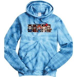 My Little Horror Crew Halloween Horror Movie Cats Tie Dye Hoodie