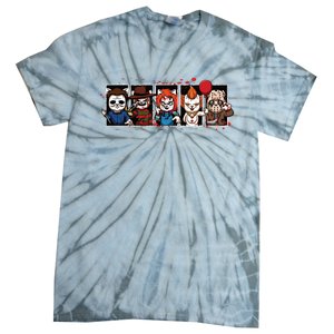 My Little Horror Crew Halloween Horror Movie Cats Tie-Dye T-Shirt