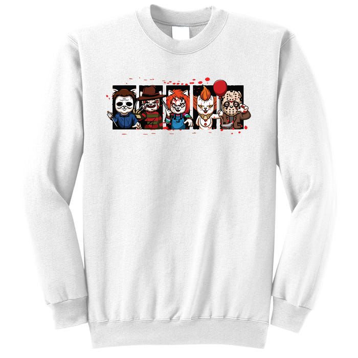 My Little Horror Crew Halloween Horror Movie Cats Sweatshirt