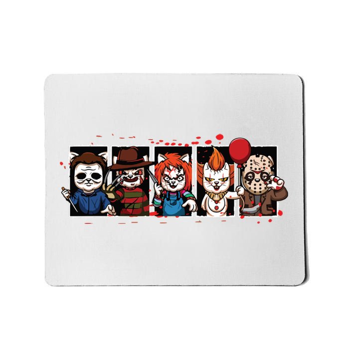 My Little Horror Crew Halloween Horror Movie Cats Mousepad