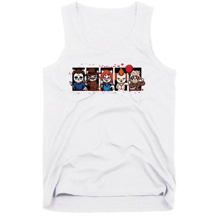 My Little Horror Crew Halloween Horror Movie Cats Tank Top