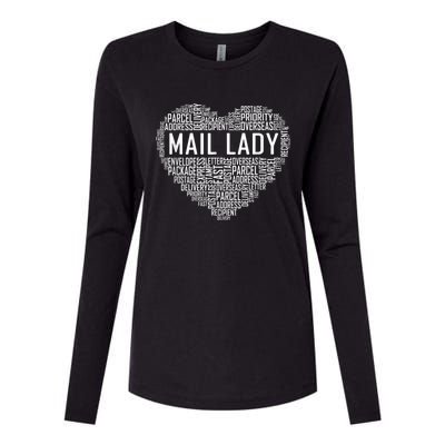 Mail Lady Heart Postal Office Worker Woman Womens Cotton Relaxed Long Sleeve T-Shirt