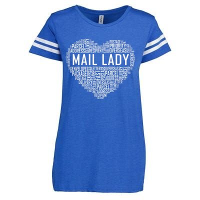 Mail Lady Heart Postal Office Worker Woman Enza Ladies Jersey Football T-Shirt