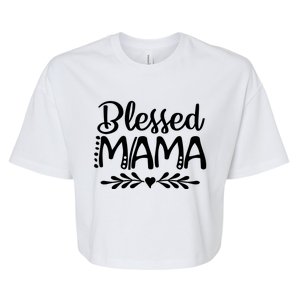 Mom Life Heart Graphic Blessed Mama Meaningful Gift Bella+Canvas Jersey Crop Tee