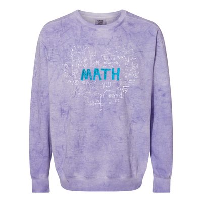 Math Lover Heart Mathematics Geek Gift Teacher Colorblast Crewneck Sweatshirt