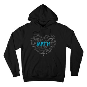 Math Lover Heart Mathematics Geek Gift Teacher Hoodie