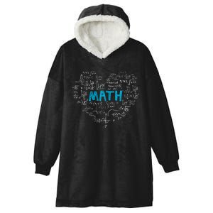 Math Lover Heart Mathematics Geek Gift Teacher Hooded Wearable Blanket