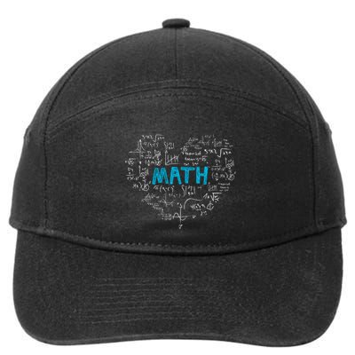 Math Lover Heart Mathematics Geek Gift Teacher 7-Panel Snapback Hat